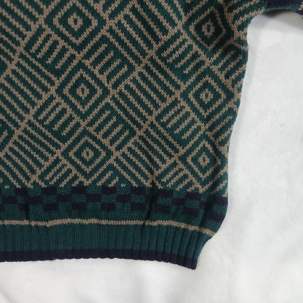 Vintage Pendleton Geometric Patterned Green and B… - image 14